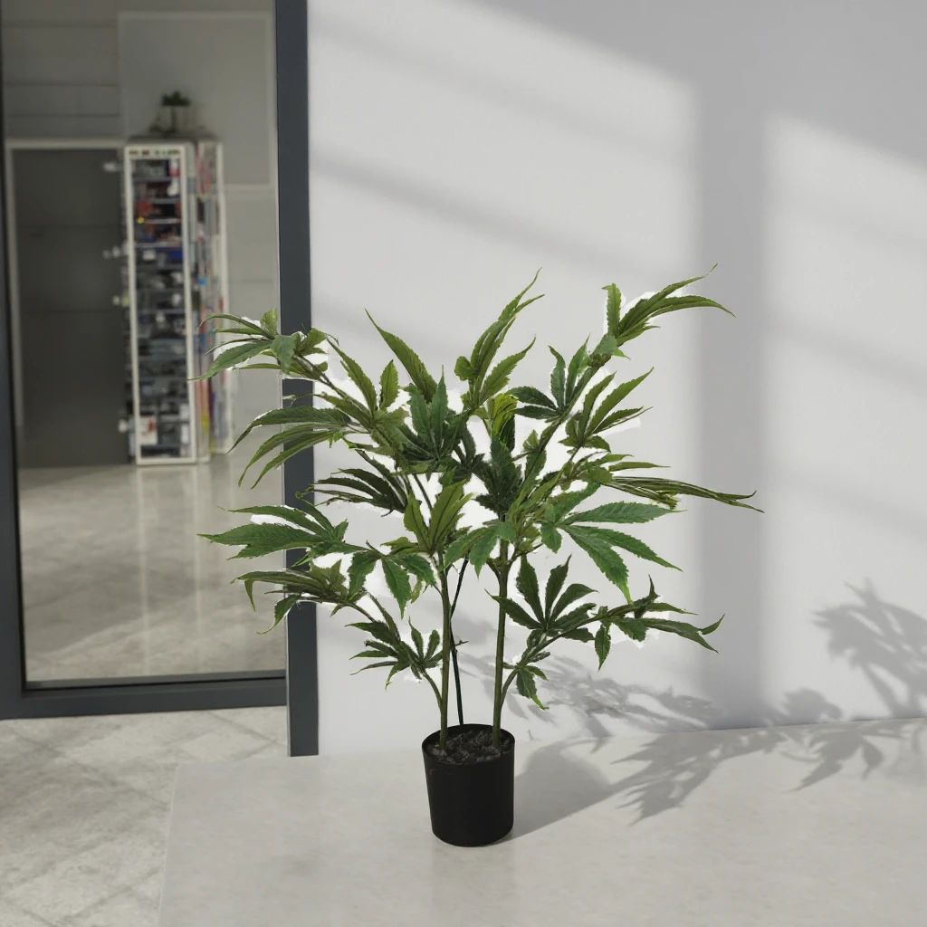 Fake Marijuana Plant - Hemp Plastic Plants for Home Decor