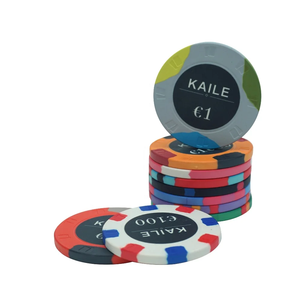 Professional Custom Card Mould Poker Chips Euro 10g 39mm Ceramic