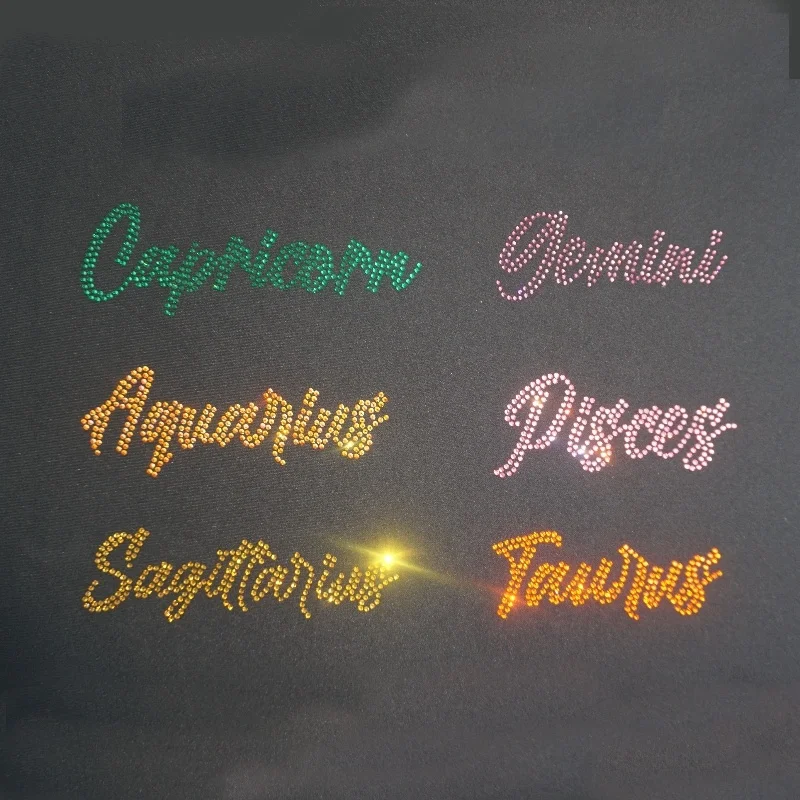 Cheap wholesale custom letter iron on rhinestone design heat transfer for jeans