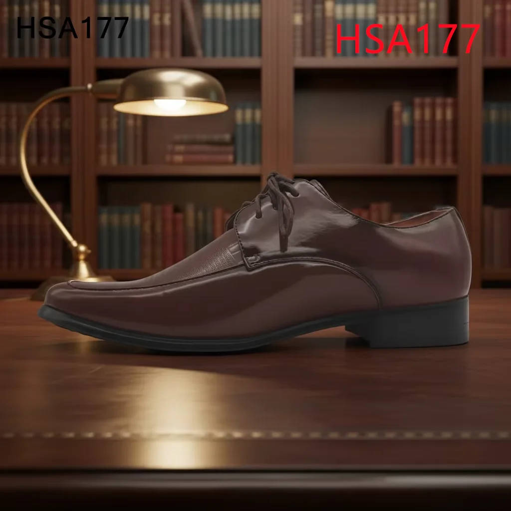 LXG,government Staff Plain Toe Design Refined Look Administrative Shoes Shining Brown Men Dress Shoes for Gala Events HSA177