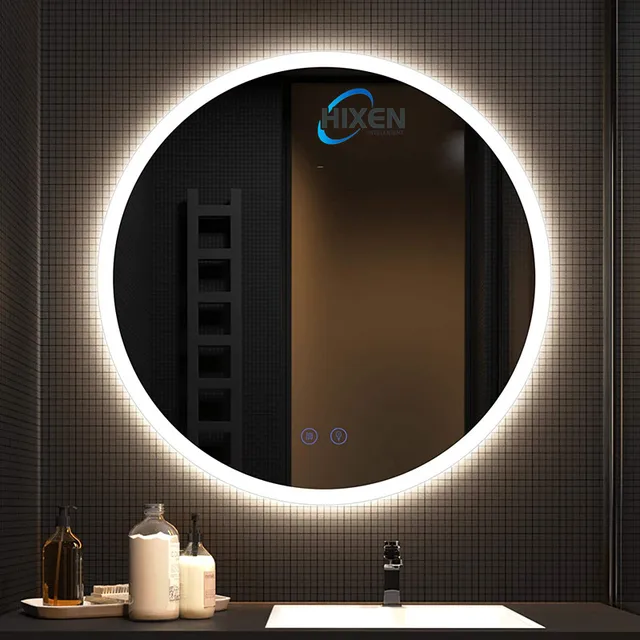 HIXEN 18-22B Hotel Toilet 3 Color Light Smart Dimmable  Led Bathroom Multifunctional Makeup Vanity Mirrors