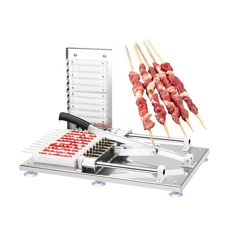 Factory Price Meat Cube Skewer Machine Kebab Yakitori Skewering Machine