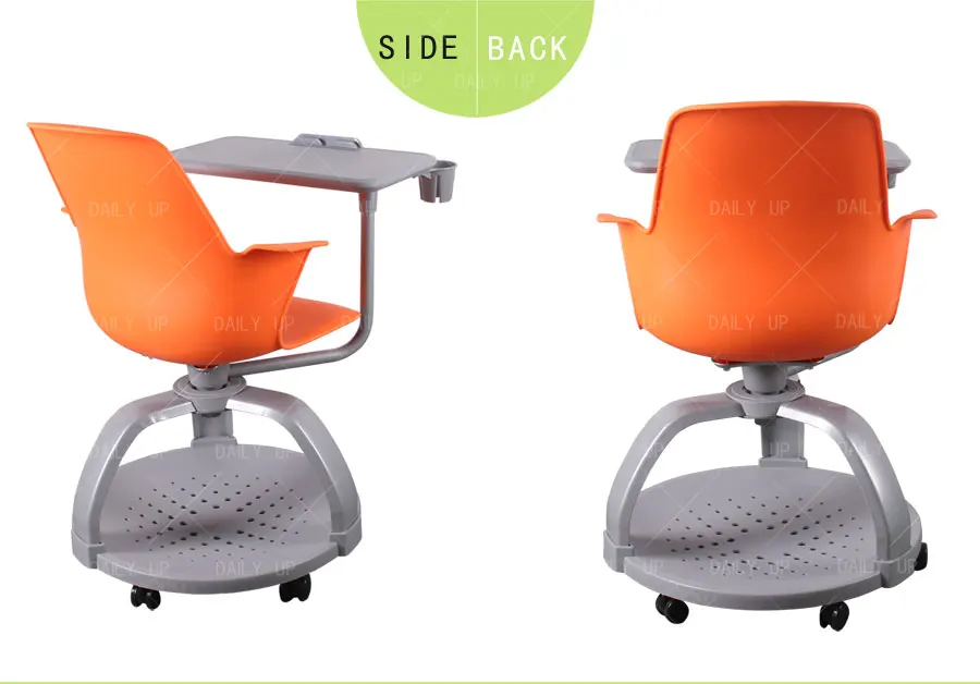 Multi-Functional Swivel Training Chair With Tablet Adjustable Student Chair With Large Book Holder For School Classroom