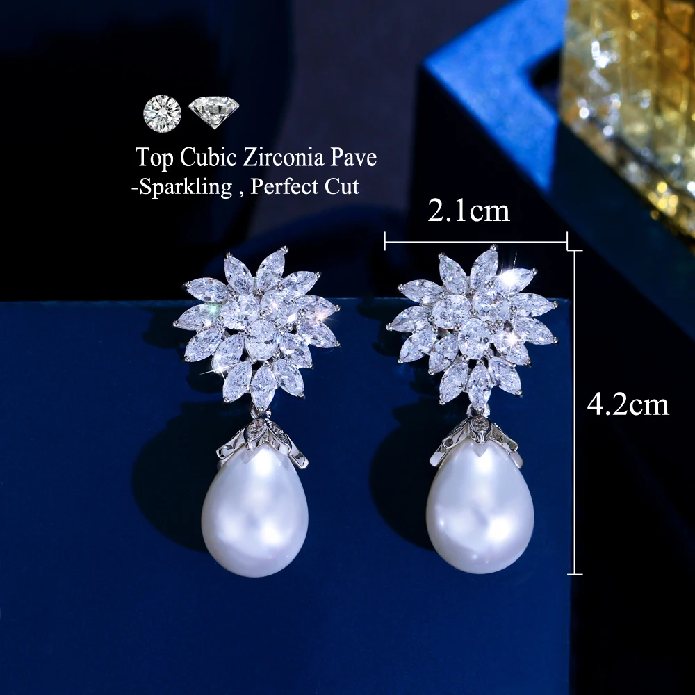 Boucles D'oreilles Pendantes Roses Et Dorées : Boucles D'oreilles Fleurs En Zircon - France