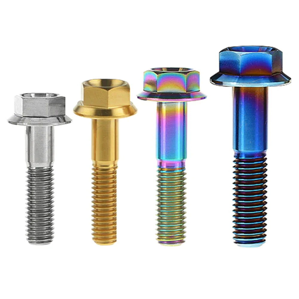 GR5 Titanium Bike Allen Screw Bolts – M6 Length 10-65mm – 4 Colors Lot By Sorekarain