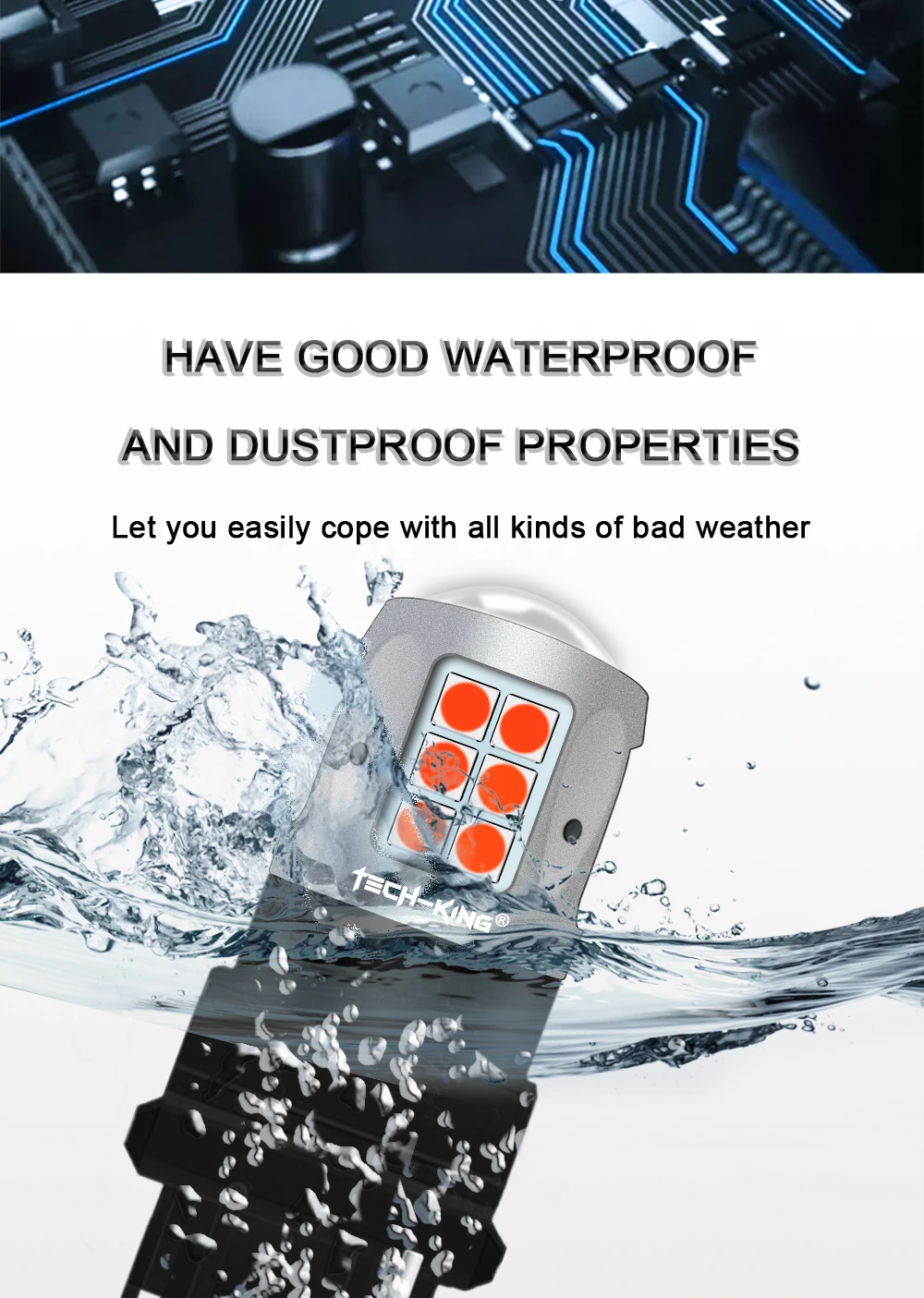 TECH-KING Car Led Brake Light 3030 Chip Super Canbus Error Free Bulbs Driving Turning Assit Backup Car Light Interior Light