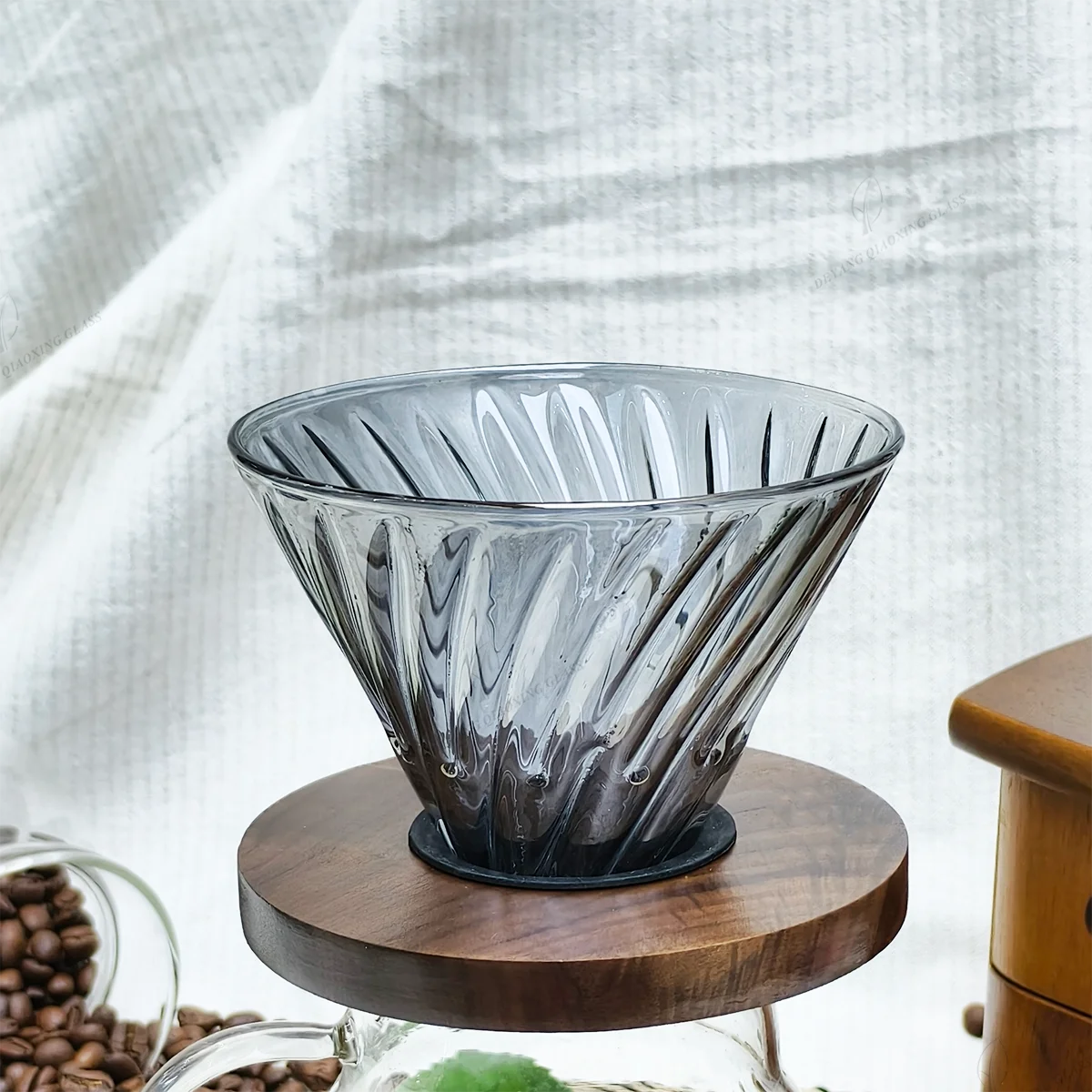 Soaking Adjustable Drip Cup with Silicone Plastic Holder Clear Coffee Filter Manual Coffee Sets High Borosilicate Glass