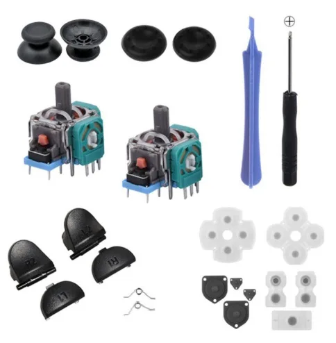 23-Piece for PS4 Controller Disassembly Tool Set Conductive Adhesive Mushroom Head Joystick Spring R1 L1 R2 L2 Game Accessories