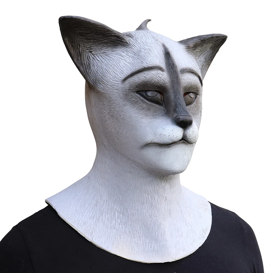Halloween Katzenmaske – Halbe Maske Aus EVA & Stoff, Für Cosplay & Mottopartys