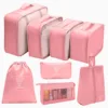 Pink 8-piece set (including a triangle bag)