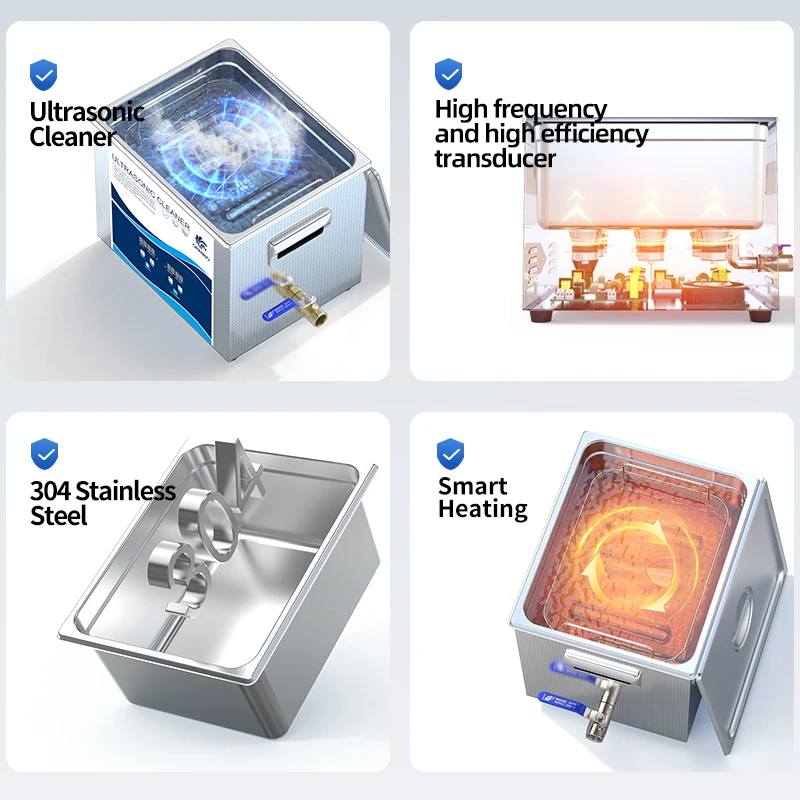 Portable 10L Capacity Jewelry Glasses Watch Ultra Sonic Cleaning