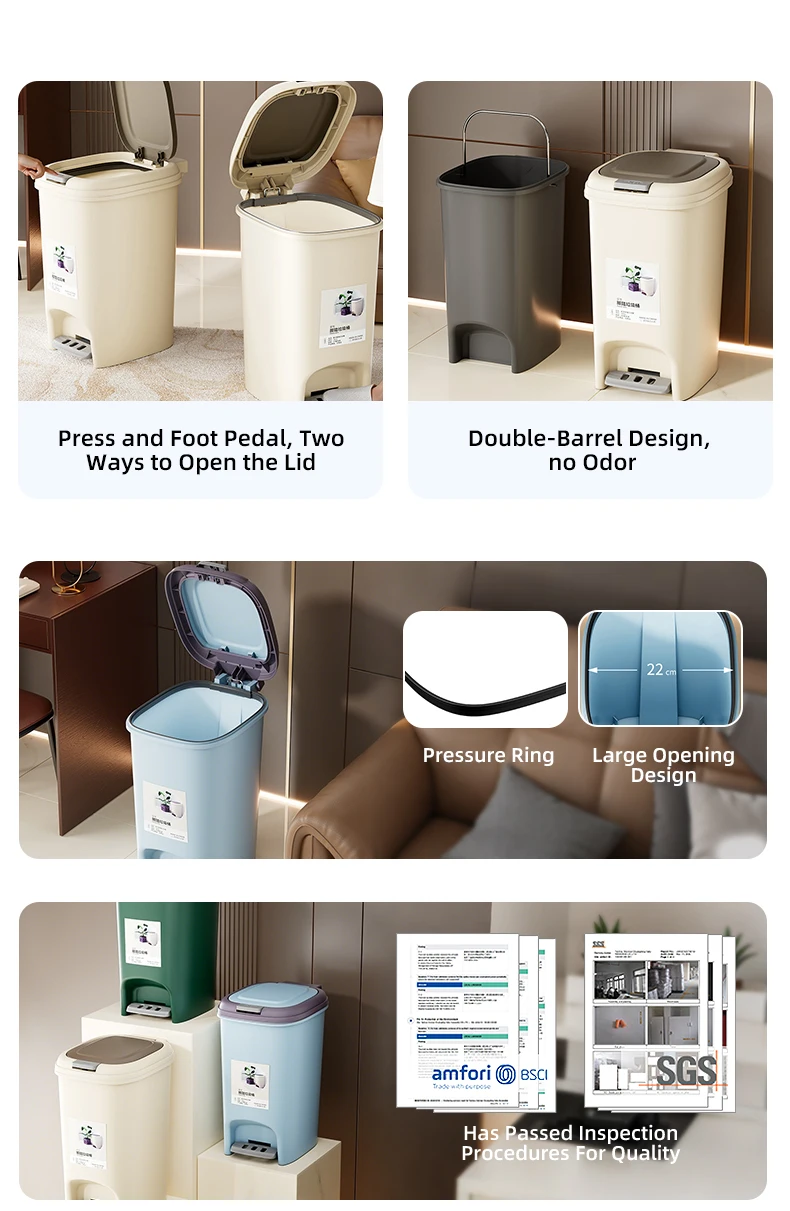 product wanuo 2 in 1 press top  foot pedal trash can dual opening trash can press  foot pedal garbage bin-3