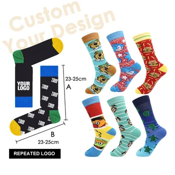 Good quality custom design combed cotton custom socks with logo for men and woman