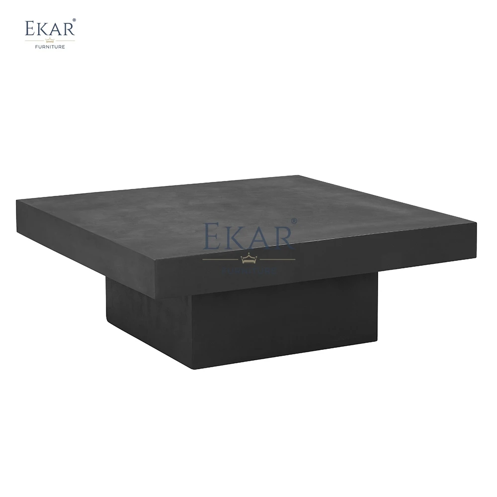 Modern Square Garden Coffee Table Outdoor Cement Sectional for Hotels Parks Schools Apartments Villas Hospitals