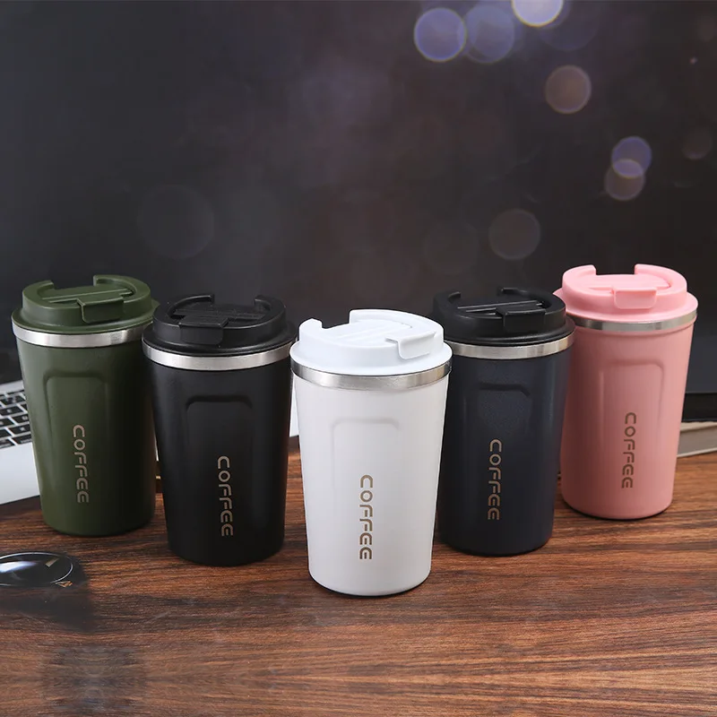 Wholesale coffee tumbler with logo 350ml 500ml supplier double walled insulated 304 stainless steel custom coffee cup mug