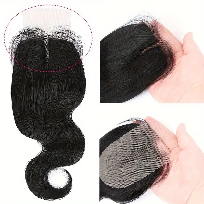 Body Wave žmogaus plaukų nėrinių užsegimas T dalis perukas. Brazilijos Remy plaukai_voghion.com