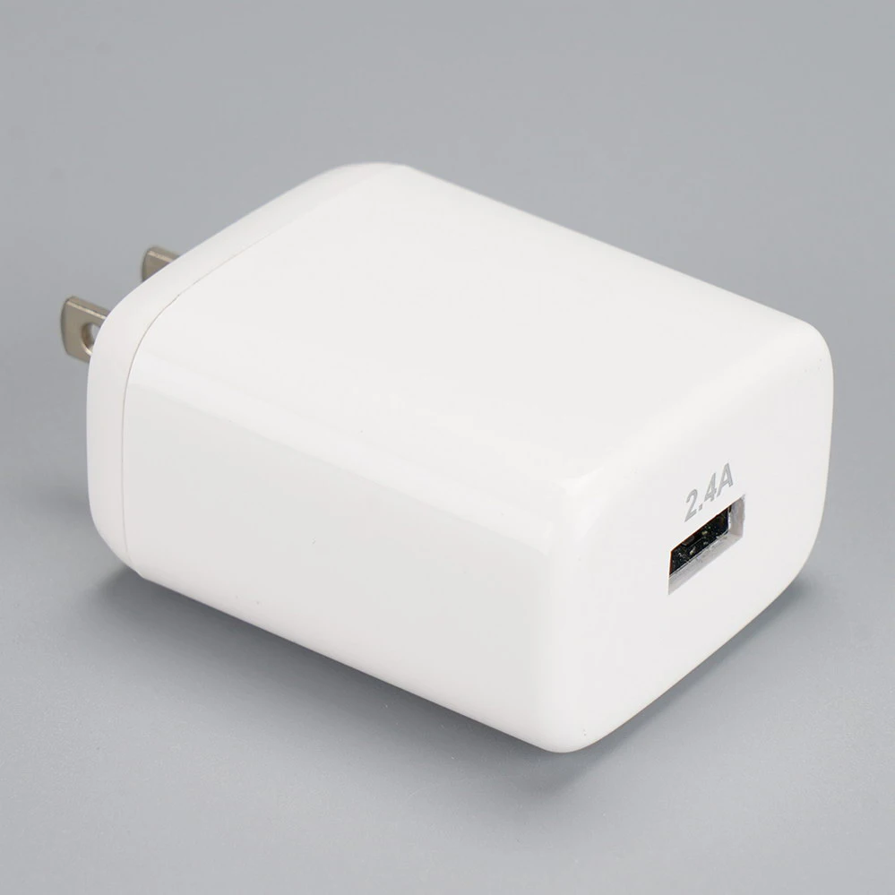 US/America Plug 1 USB-A White Square Travel/Wall charger 110V-230V 1091