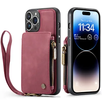 New Trendy Card Holder Wallet Shockproof Leather Mobile Phone Case For iPhone 14 Pro Max Cell Phone Cover Shell Housing Fundas