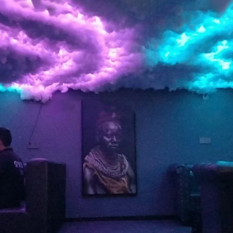 personnalisé chambre salle de jeu atmosphère décoration mur plafond rgb  nuit lumière intelligente diy led tonnerre nuage lampe pour xiaomi
