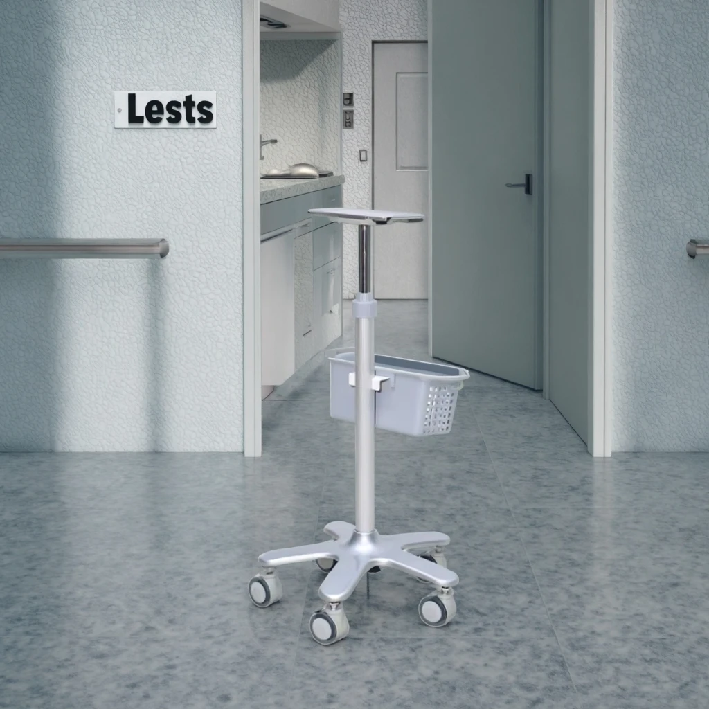 Multi-Purpose Modern Hospital Medical Equipment Cart Adjustable Work Surface Removable ABS Basket Silent Living Room Dining 2