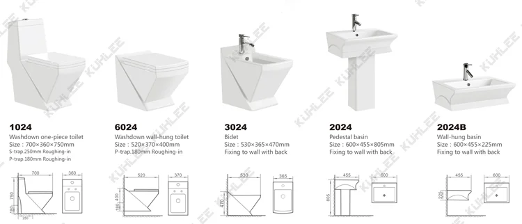 Factory Price Square Bathroom Suites Washdown One Piece Toilet With Sinks Bidet Sets