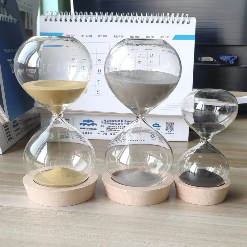 Песочные часы песочные 30 минут 5 для комнаты кухни офиса декор с деревянной подставкой