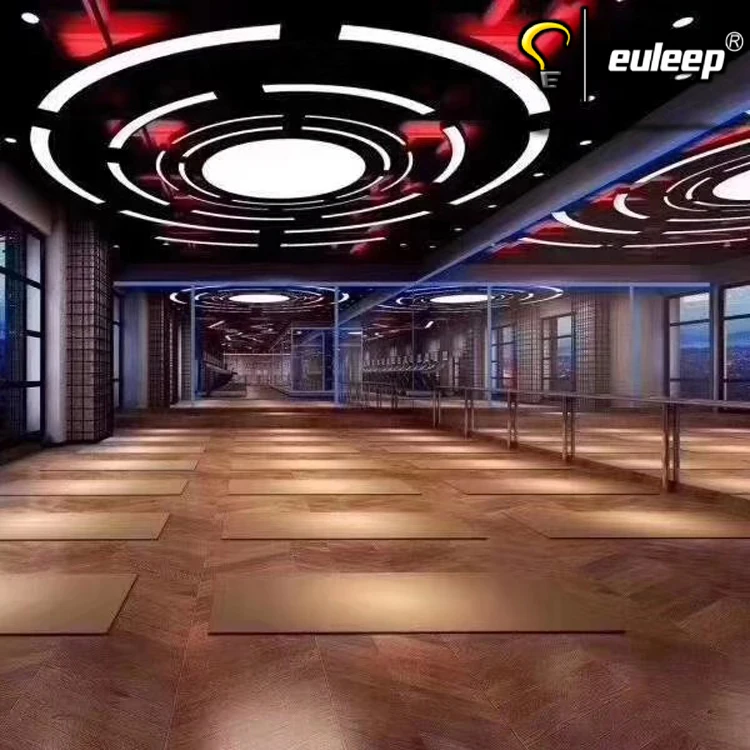 Curved Led Profile Circle Linear Light Customized Diameter Round Chandelier  Led Ring Pendant Lights Gym Garage Circular Lamp
