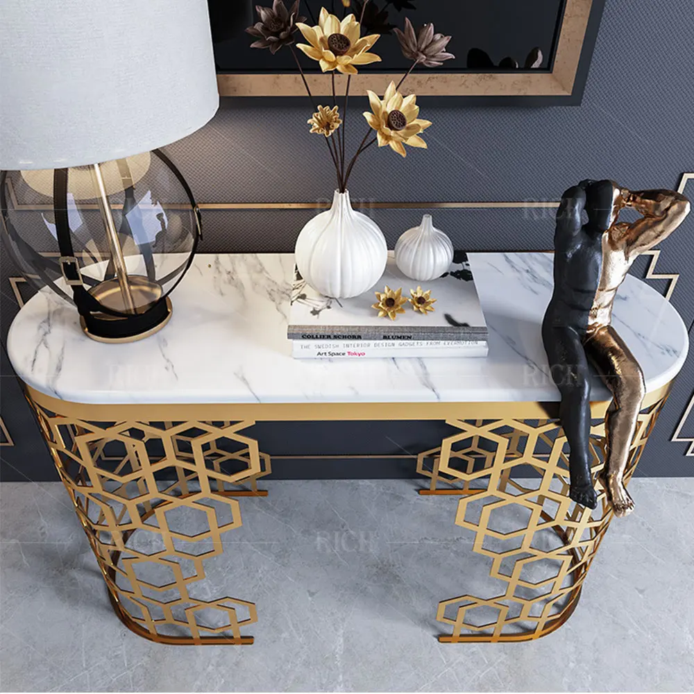 Living Room Latest Luxury Gold Hallway Console Table Modern Nordic ...