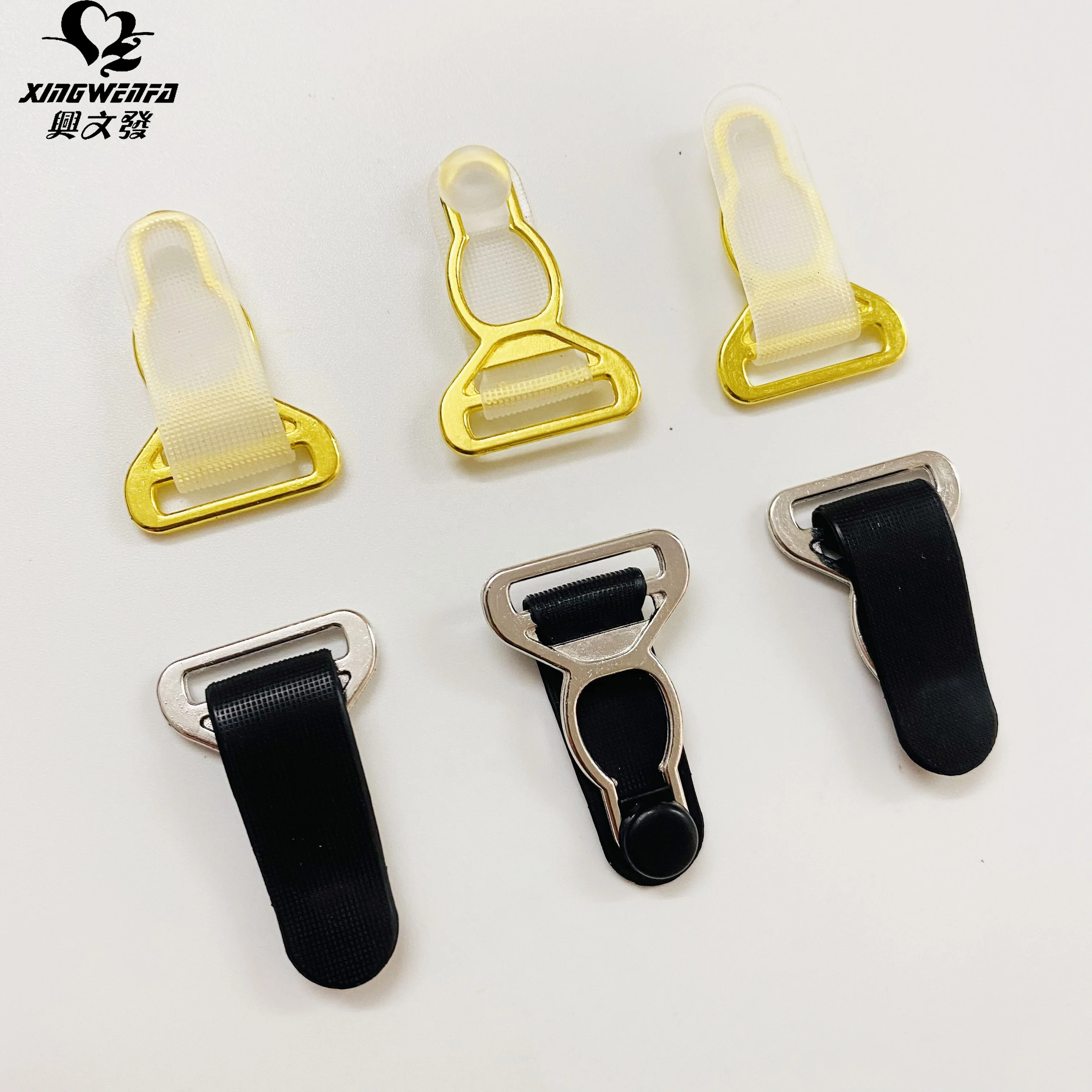 Garment Accessories 15mm Gold Silver Zinc Alloy Adjustable Garter Belt Hook  Clip