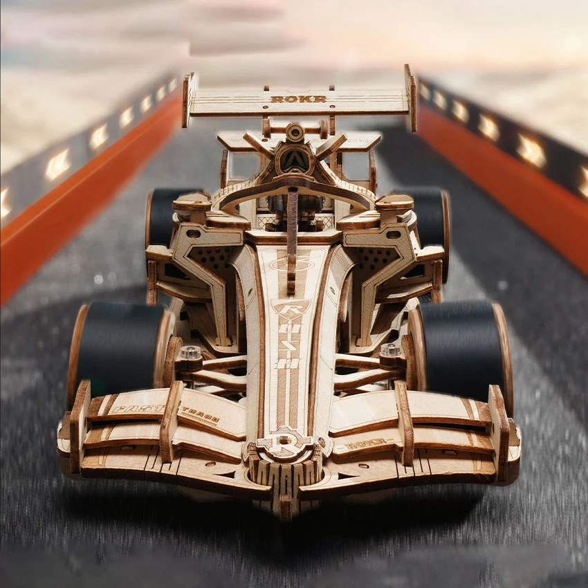 CPC Certificated Robotime Rokr Adults DIY Wood Craft Gift LK505 F1 Racing Car Model 3D Wooden Puzzles