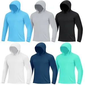 Hot Product Men's Long-sleeved T-shirt Long-sleeved Fitness Hoodie Men's Sun-proof Shirt Sunscreen