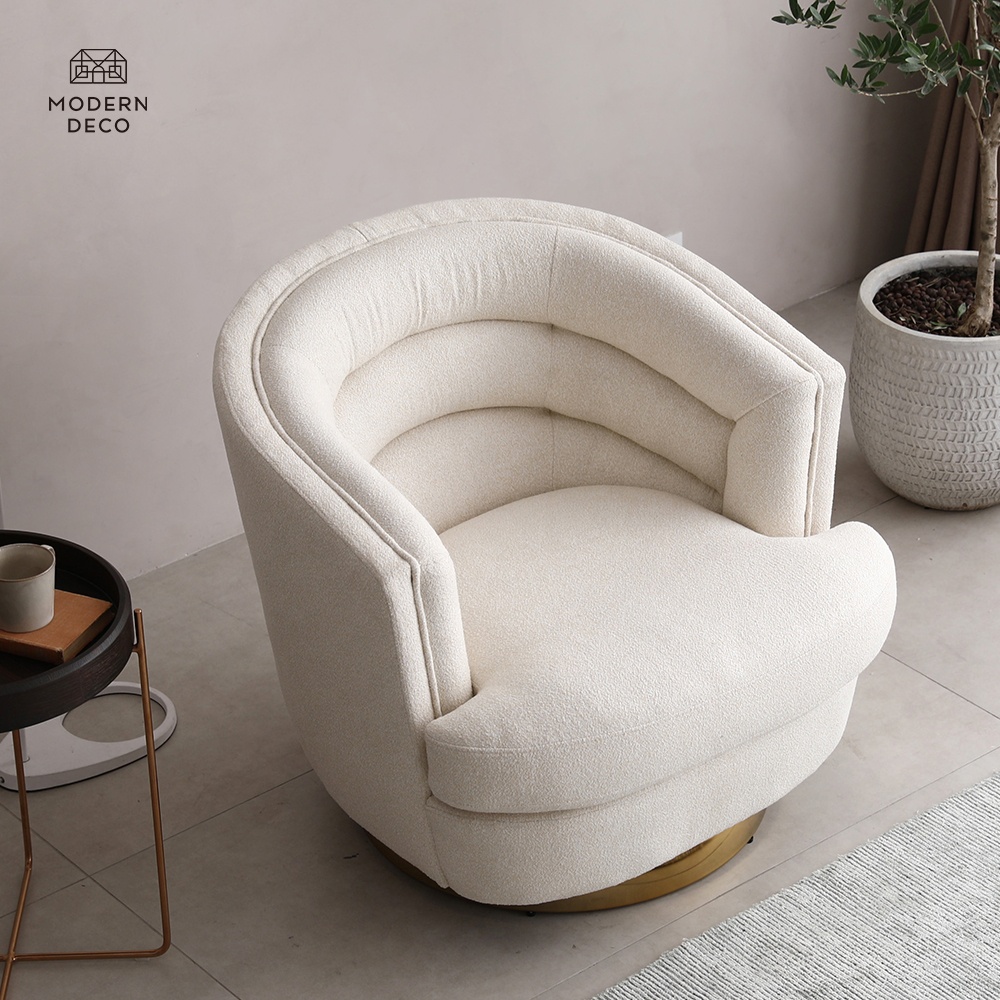 Kursi Berguling Akzent Kain Velvets Snuggle Cuddle Barrel Tub Lounging Dilapisi Kain Boucle