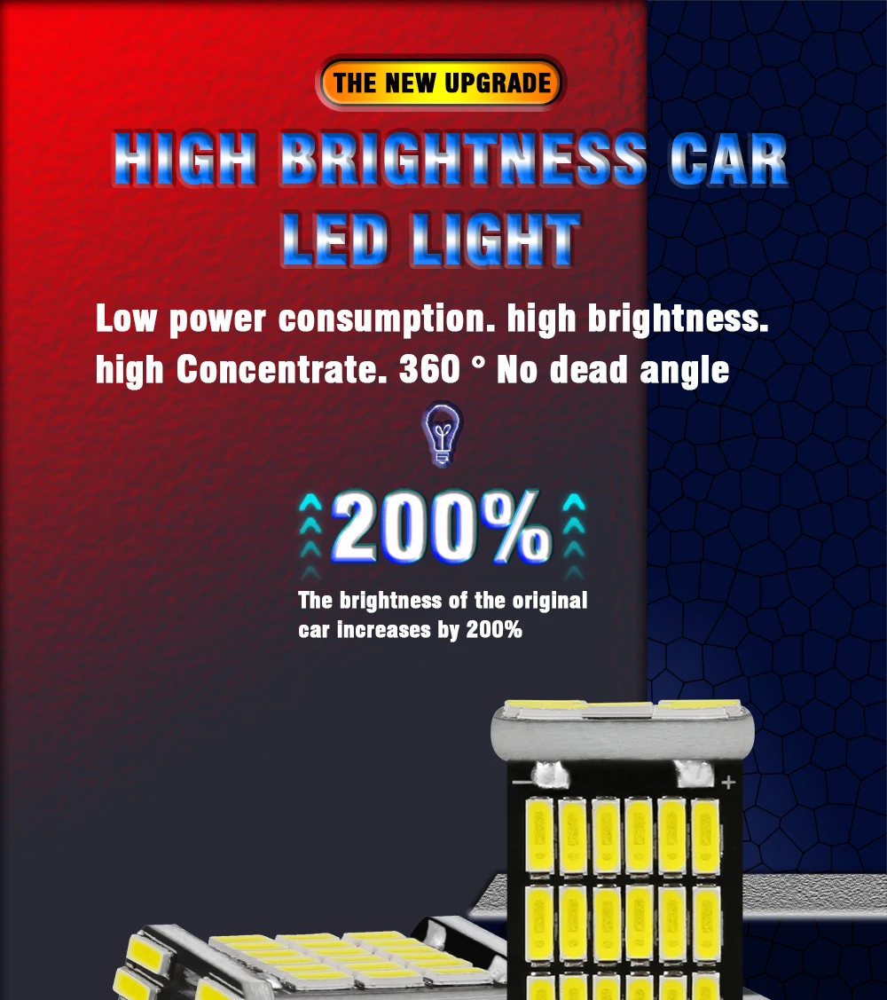 TECH-KING Auto and Motorcycle High Power T15 12v-24v Led Light W16W 4014 45smd Led T15 Yellow White Red SX279 Reversing Lights