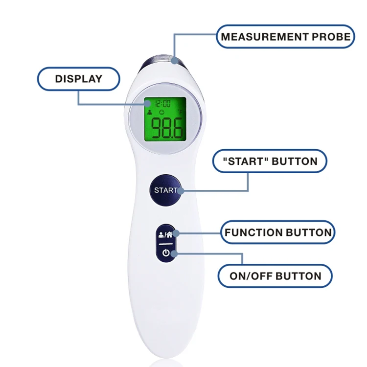 Joytech Quick Read DET-306 Fever Body Forehead Infrared Non-contact Thermometer Plastic Medical Devices Ce OEM Manual 2 Years