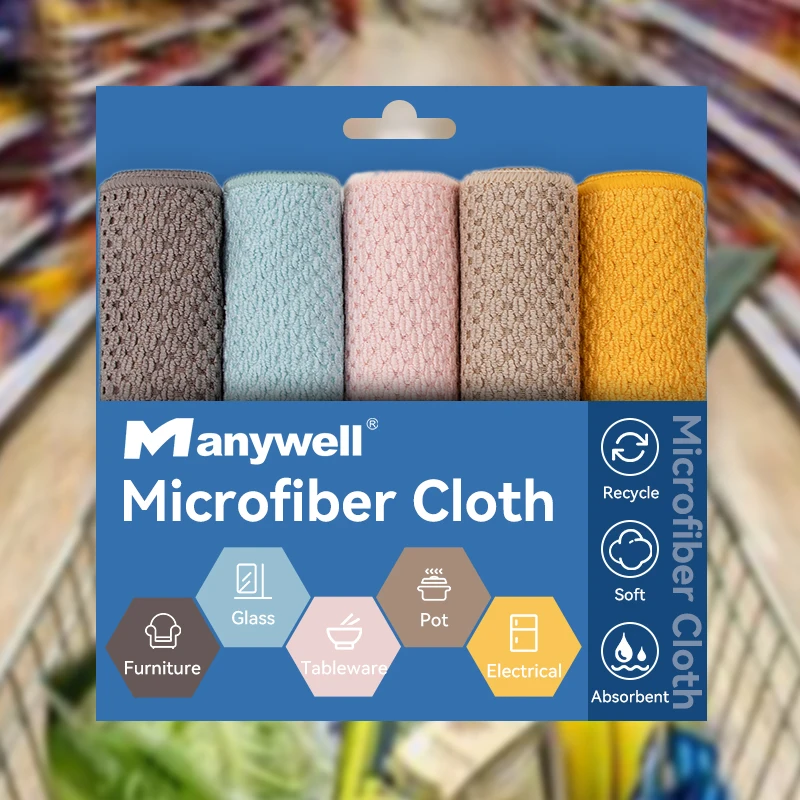 Custom Packages Absorption Thicken Microfibre Coral Velvet Towels Set Housekeeping Cut-Edge Microfiber Wipes Cleaning Cloths