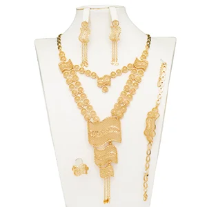 Indian Bride's Wedding Necklace Jewelry Bride Gold Plated Pendants for Jewelry Making Fine Jewelry Cuff Bangles