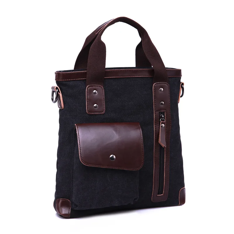 new canvas casual men's tote bag black laptop handbag