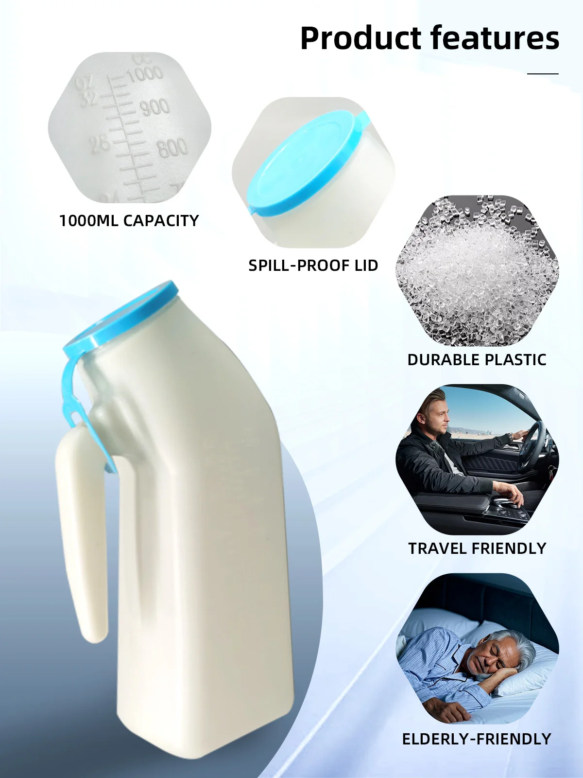 Wholesale Simple Eco-Friendly Male Portable Home Care Urinal Chamber P - product detail 2