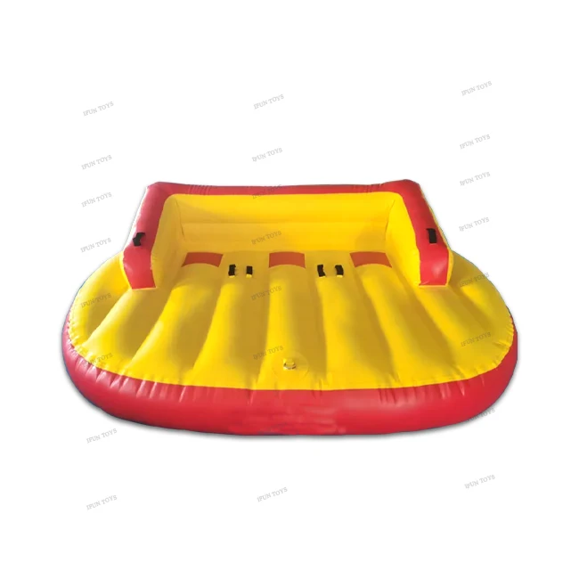 Towable Tube 3 Person, Inflatable Tube For Boating, Couch Tube With Tow Rope And Air Pump