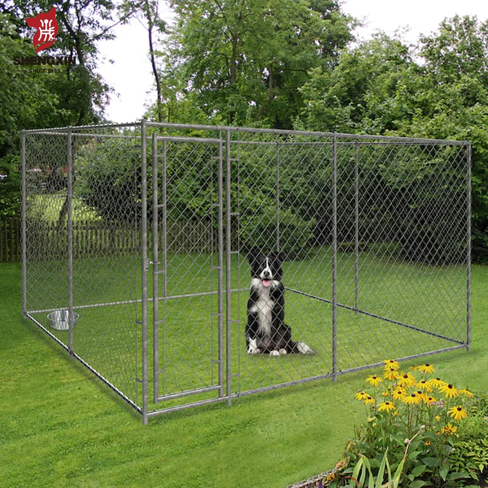 10X10X6 Foot Outdoor Galvanized Chain Link Dog Fence Kennel Cage for Large  Dog