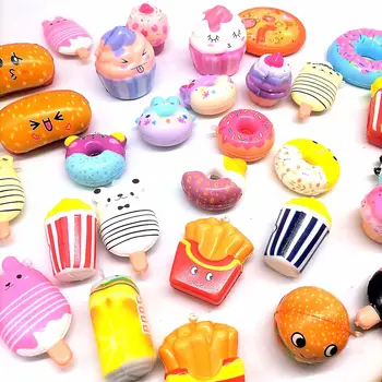 Kawaii Soft Pu Foam Slow Rising Mini Food Squishy Keychain Toys