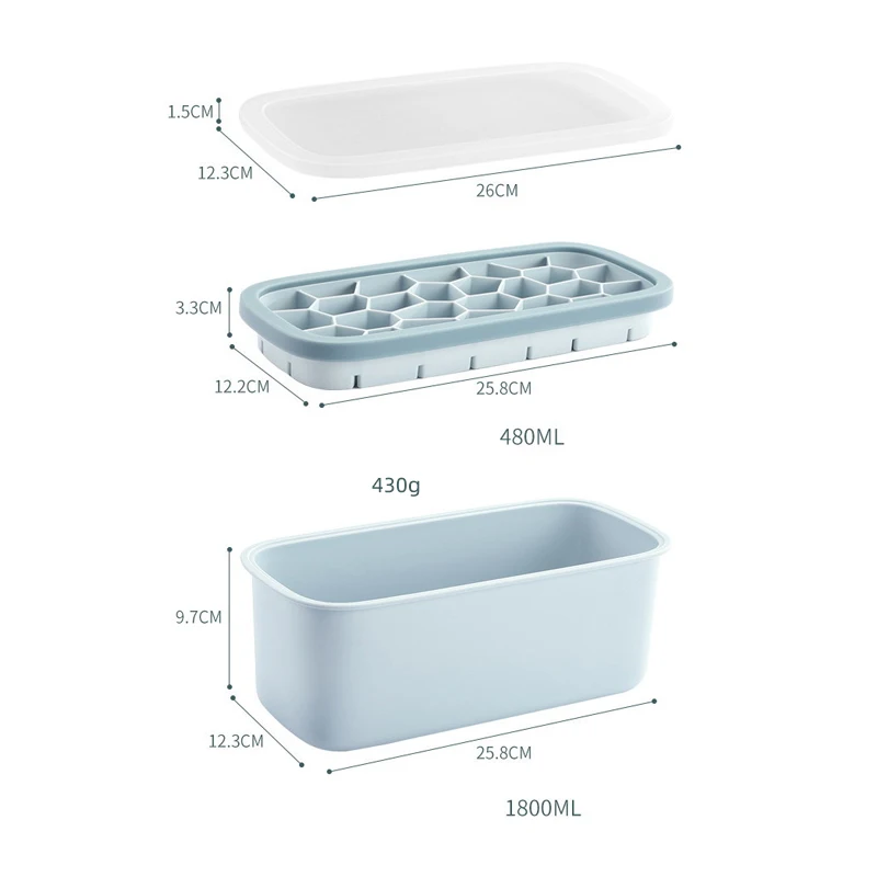 Silicone Sink Tray Freezer Ice Cube Tray With Lid And Storage Box