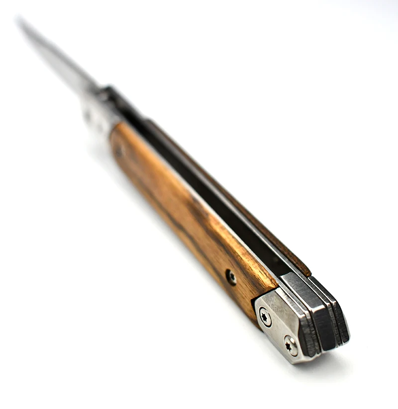 E-commerce Best selling EDC pen knife portable wooden handle 440csteel Daily using outdoor camping hiking tactical knife folding