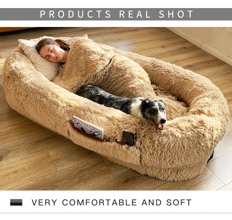 Cf Popular Giant Round Plush Dog Bed For Human Dog Bed Round Long Plush