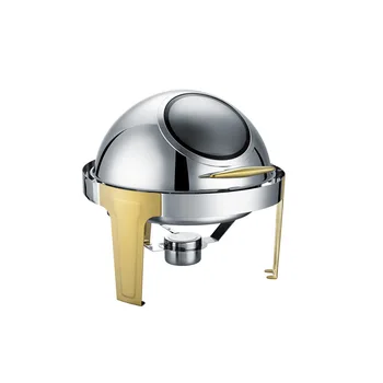 Buffet Equipment Stainless Steel Buffet Chafing Dish Roll Top Round Hydraulic Food Warmer for Catering