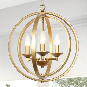 Retro Industrial Style Vintage Candle Lamp Kitchen Metal Decorative Pendant Light for Home Hotel