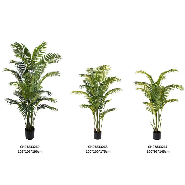 Good Quality Plastic 20 Leaves Palm 190cm Artificial Plant Areca Palm