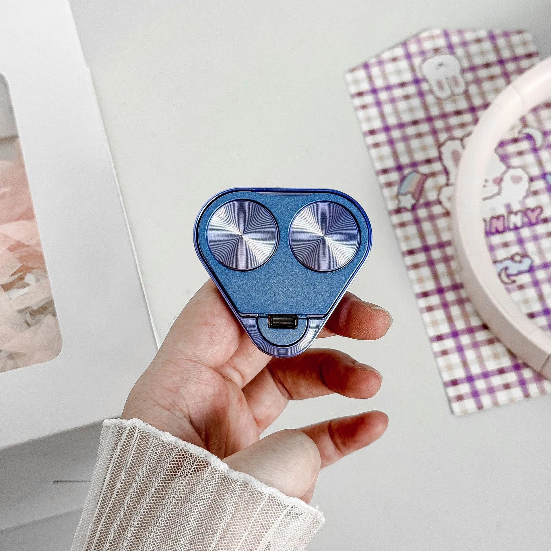 Dual-Ring 360° Rotating Phone Finger Stand | Handheld Creative Portable Ring Holder | Plastic + Alloy Material Minimalist Style