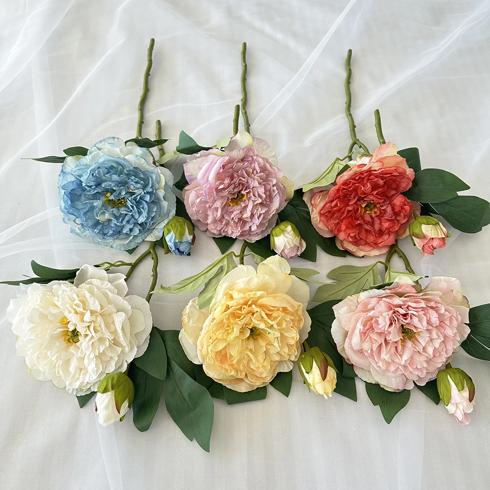 product qyy xiang 2 head rich peony  wedding decoration artificial flowers latex peonies peony for christmas graduation-52