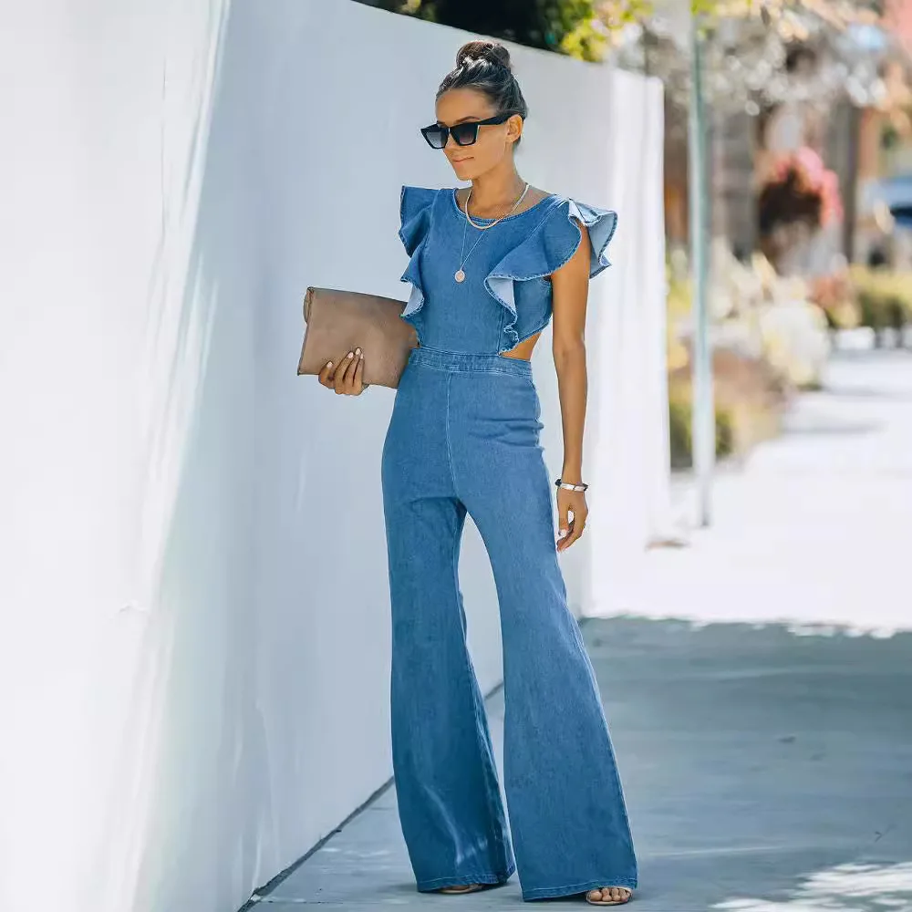 2024 Custom Women's Denim Bikini Set With Jeans Shorts and Bra Denim Push up Bikini Set